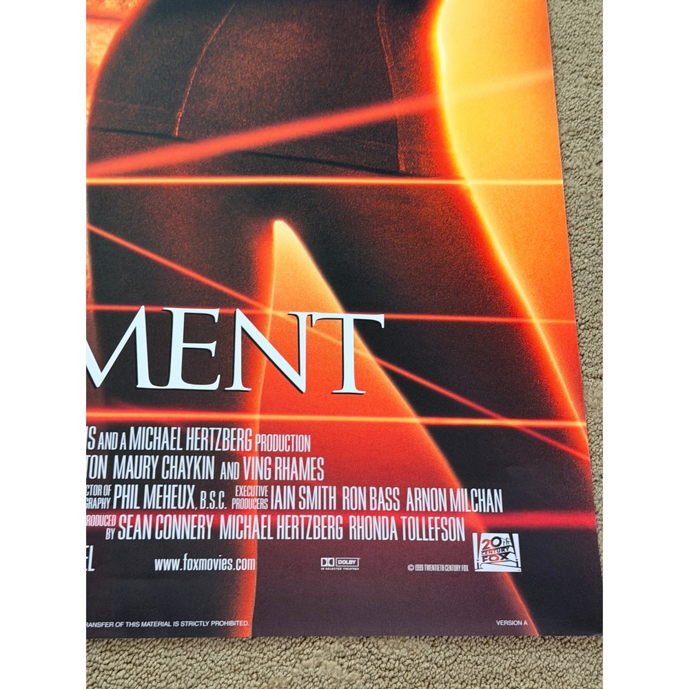 Entrapment Movie Poster 1999 Sean Connery Catherine‎ Zeta-Jones Version A 27x40 - Picture 5 of 12